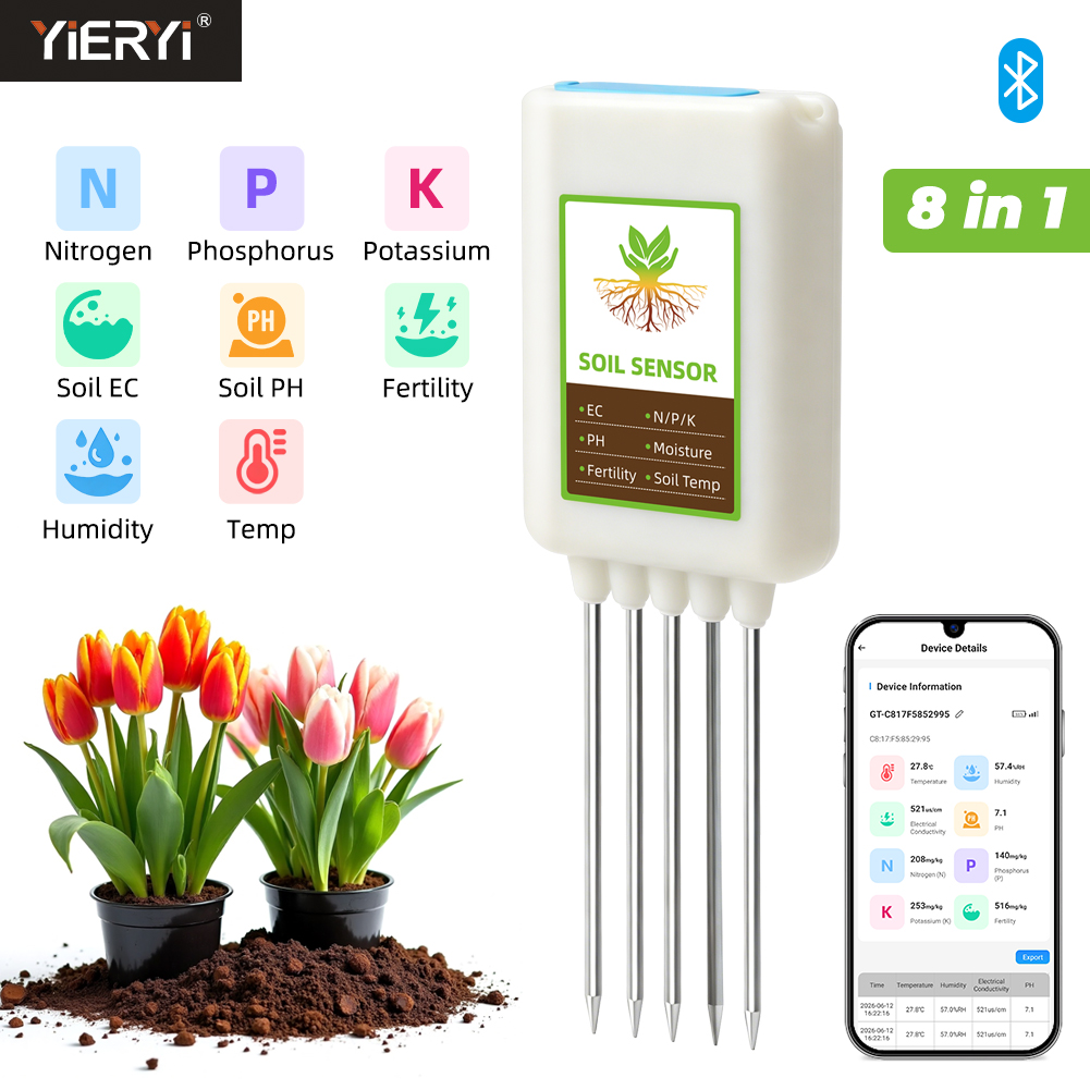 Smart Garden Products - Yieryi - Medidor de Suelo Bluetooth