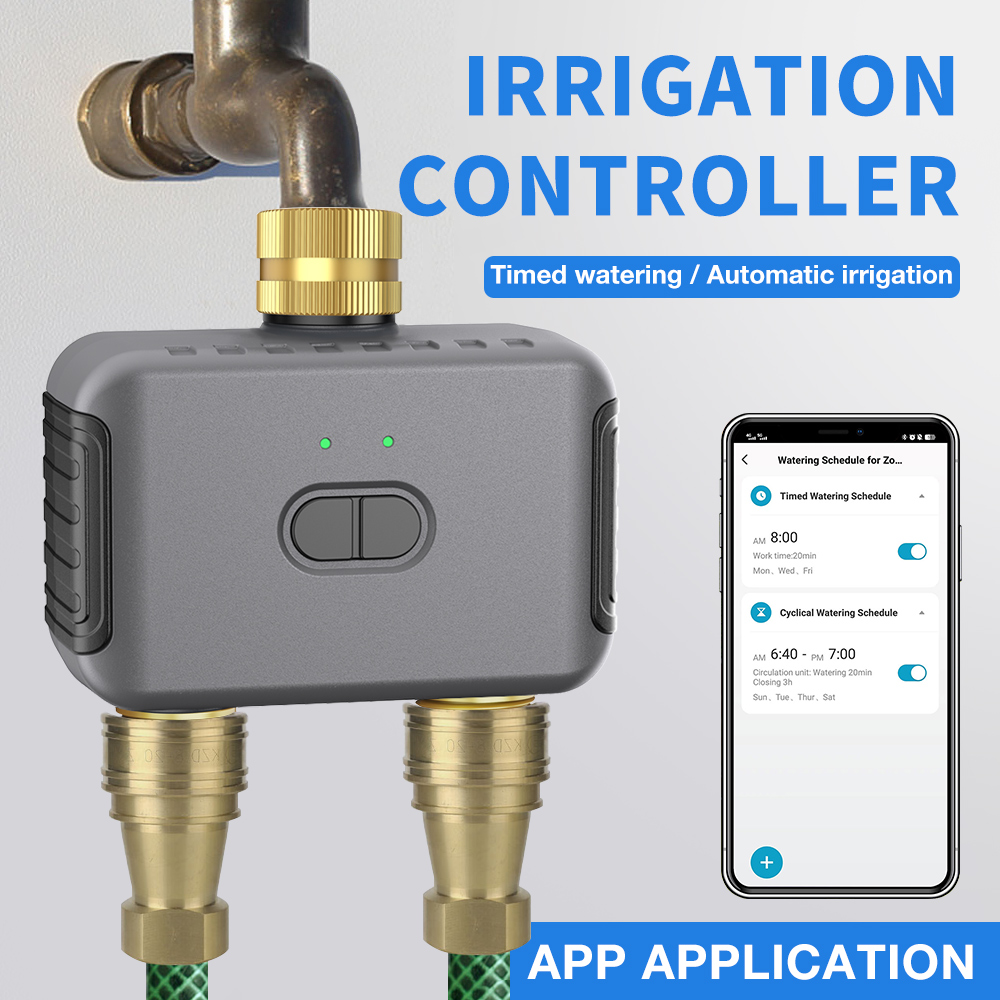 Smart Garden Usa - Tuya-temporizador de riego de 2 zonas,